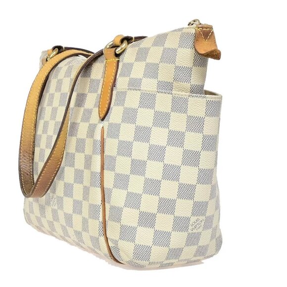 LOUIS VUITTON Totally PM Shoulder Bag Damier Azur Leather White - Picture 2 of 14